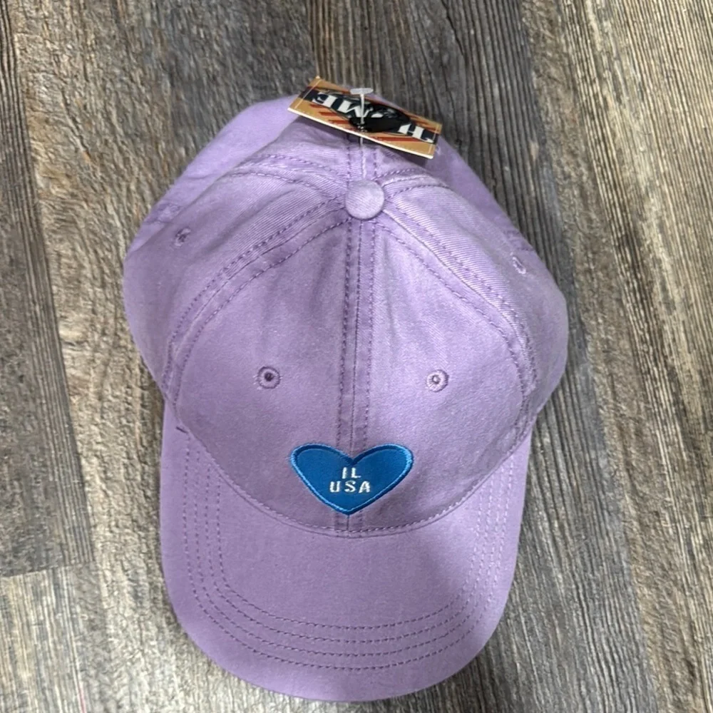 Purple Kids Cap with Blue Heart by